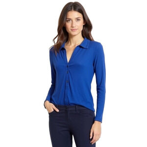 Violet & Roses Blue Ribbed Bodysuit Plus Size 1X